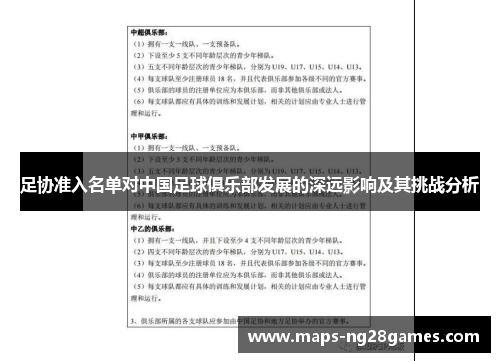 足协准入名单对中国足球俱乐部发展的深远影响及其挑战分析